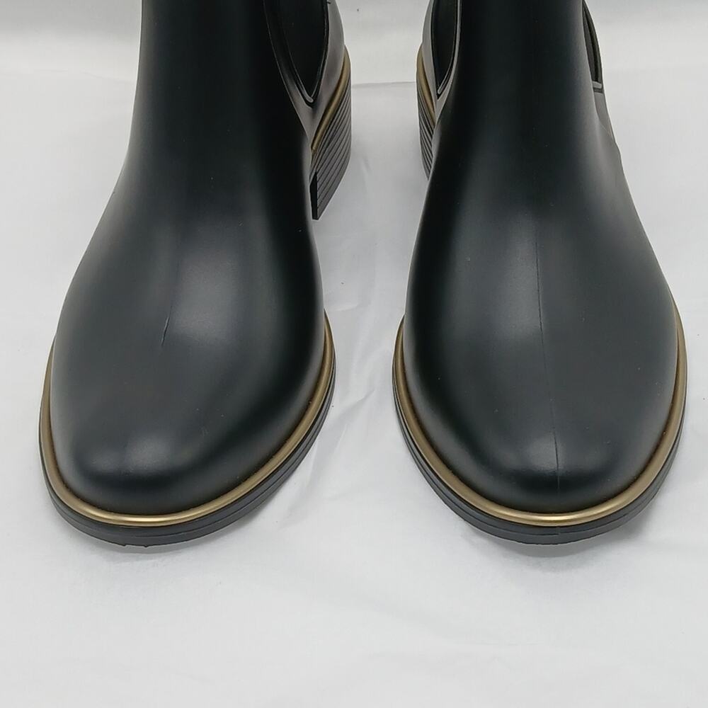 Kate Spade Solstice Chelsea Rain Boots Women's Size 6 Black Rubber Shoes Ankle - Picture 5 of 9